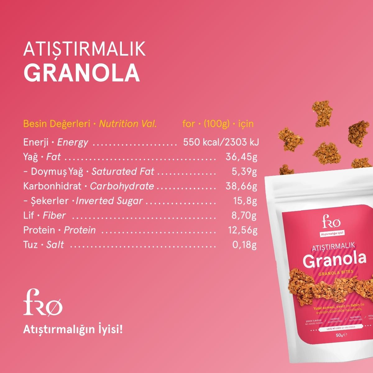 FRO%205li%20Atıştırmalık%20Granola%20Vegan%20Glutensiz%20Şekersiz%20Atıştırmalık%20Sağlıklı%20Katkısız%20Granola%205x50gr