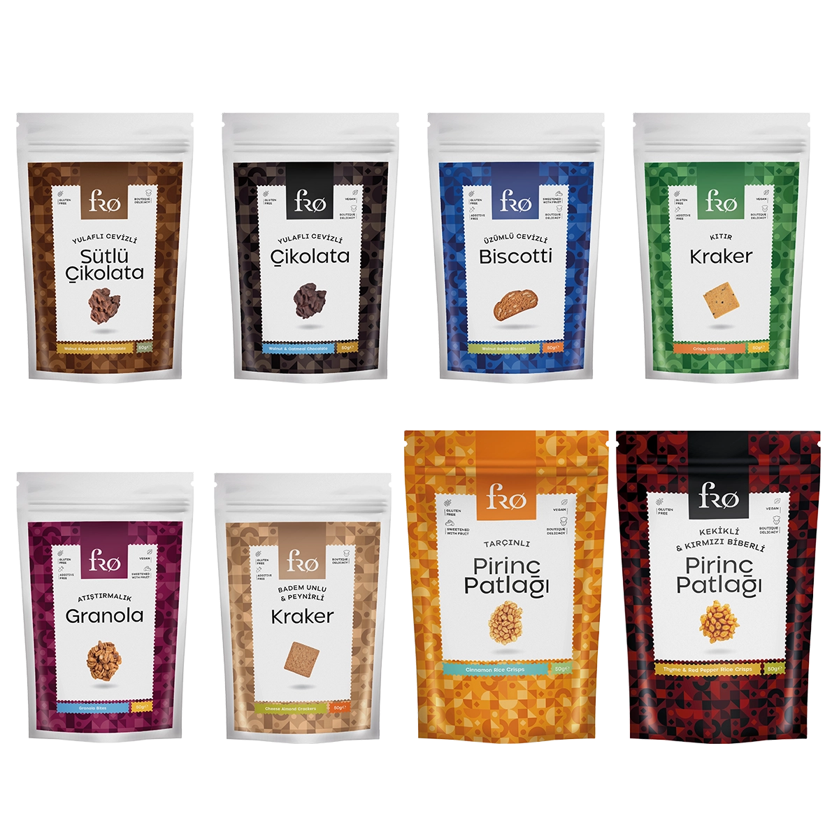 FRO 8’li Tanışma Paketi Glutensiz, Vegan, Temiz İçerikli