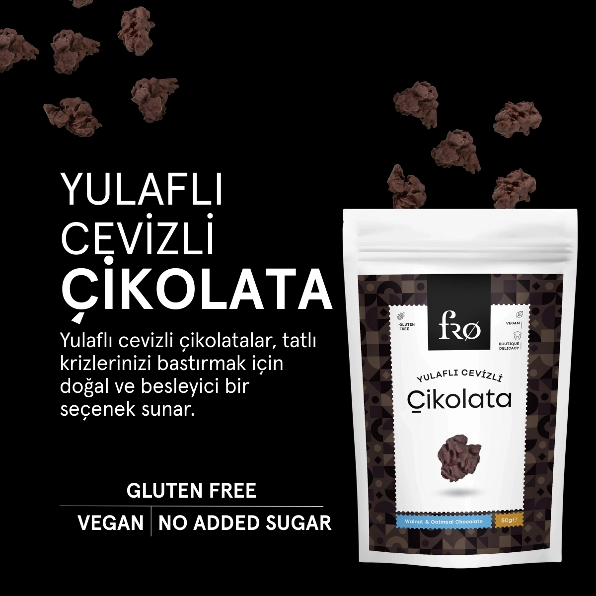 FRO 4’lü 2 x Granola Butter Cacao Sürülebilir 2 x Yulaflı Cevizli Çikolata Sağlıklı Atıştırmalık