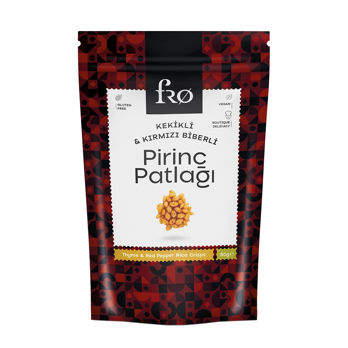 FRO Kekikli ve Kırmızı Biberli Pirinç Patlağı Glutensiz Vegan Şekersiz Sağlıklı Atıştırmalık