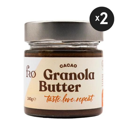 FRO 2’li Granola Butter Cacao Glutensiz Şekersiz Vegan Sürülebilir Kahvaltılık Ara Öğün 2x250gr