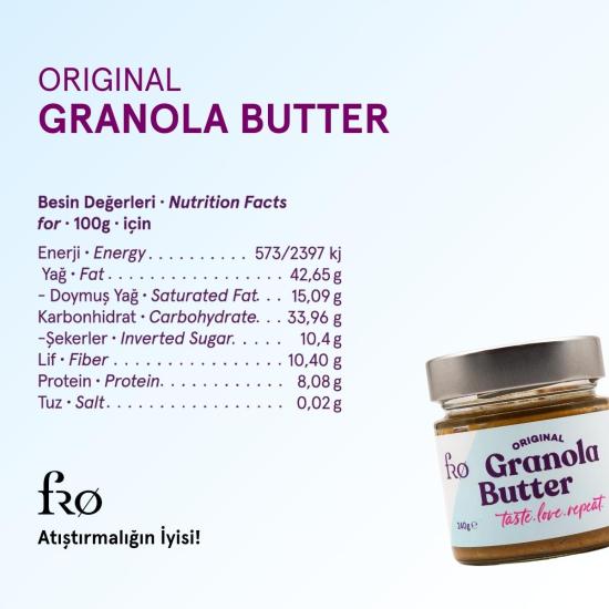 FRO 4’lü - 2x Granola Butter Original, Kıtır Kraker, Badem Unlu Peynirli Kraker Paketi Sağlıklı Atıştırmalık