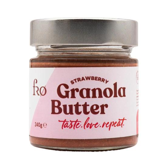 FRO Granola Butter Çilek Glutensiz Şekersiz Vegan Sürülebilir Kahvaltılık Ara Öğün 250gr