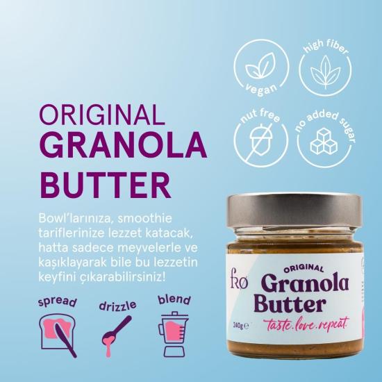 FRO 4’lü 2 x Granola Butter Original Sürülebilir 2 x Yulaflı Cevizli Sütlü Çikolata Sağlıklı Atıştırmalık