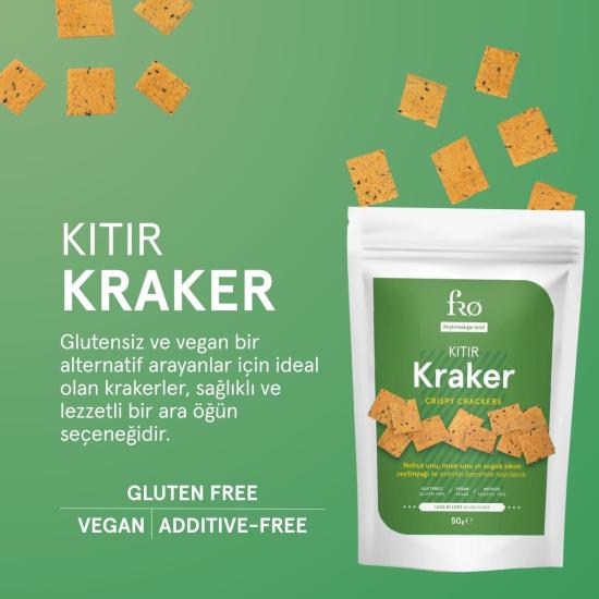 FRO 4’lü - 2x Granola Butter Cacao, Kıtır Kraker, Badem Unlu Peynirli Kraker Paketi Sağlıklı Atıştırmalık
