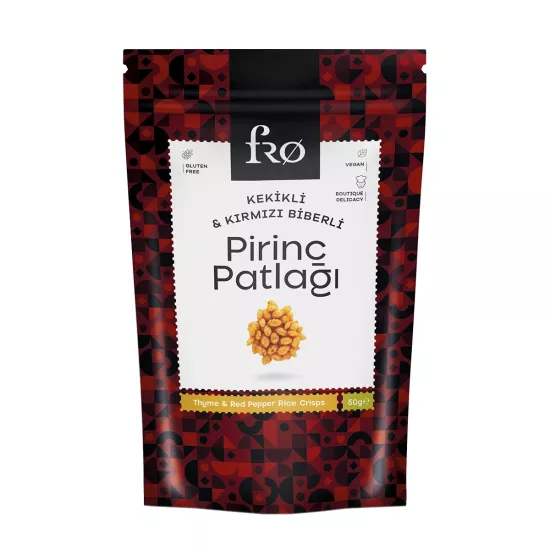 FRO Kekikli ve Kırmızı Biberli Pirinç Patlağı Glutensiz Vegan Şekersiz Sağlıklı Atıştırmalık