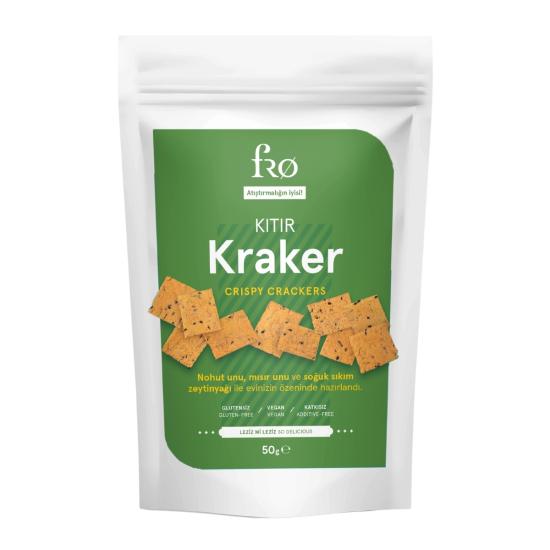 FRO Unsuz Kıtır Kraker Vegan Glutensiz Tuzlu Doyurucu Sağlıklı Katkısız Atıştırmalık