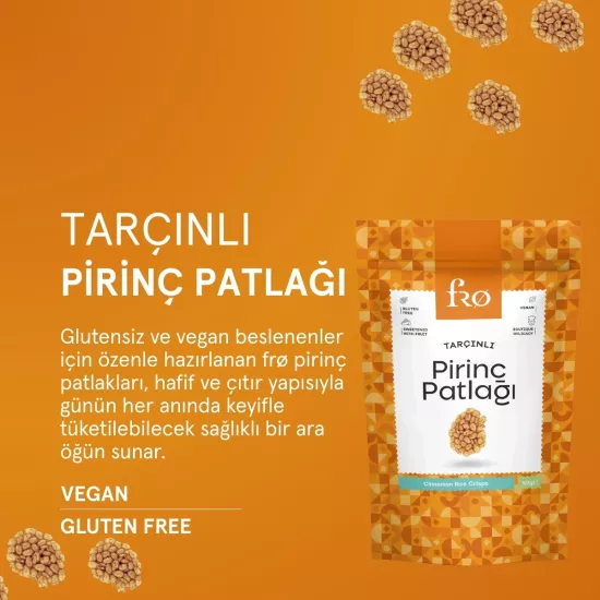 FRO 3’lü Tarçınlı Pirinç Patlağı Glutensiz Vegan Şekersiz Sağlıklı Atıştırmalık