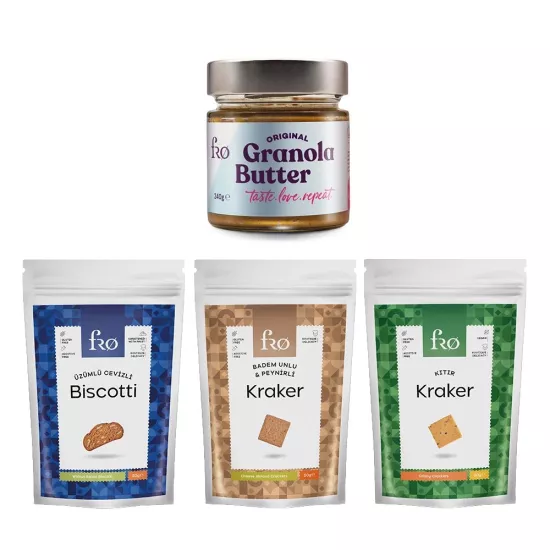 Ramazan Paketi Badem unlu, Kıtır Kraker, Biscotti Original Granola Butter
