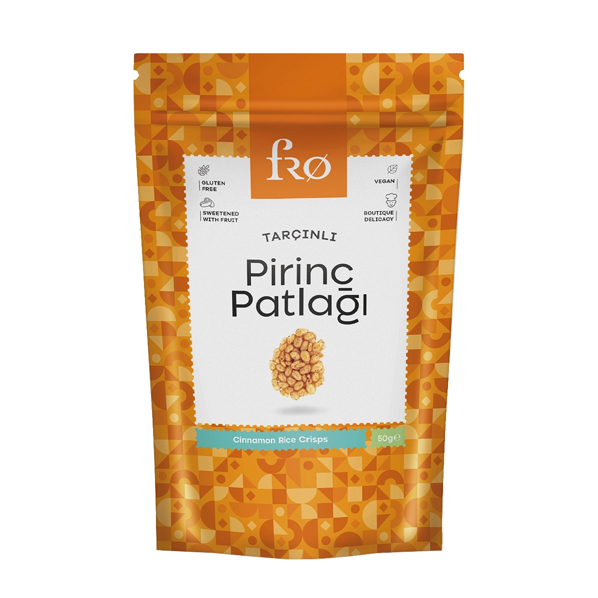 FRO Tarçınlı Pirinç Patlağı Glutensiz Vegan Şekersiz Sağlıklı Atıştırmalık