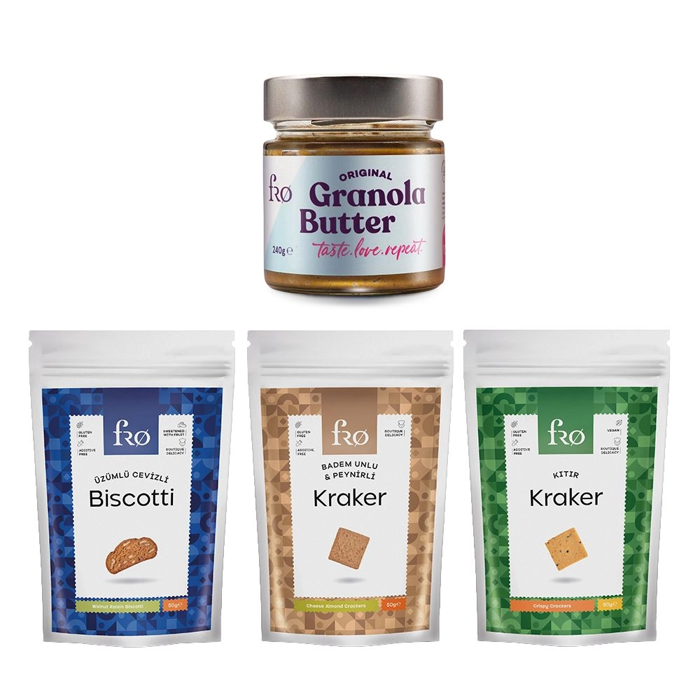 Ramazan Paketi Badem unlu, Kıtır Kraker, Biscotti Original Granola Butter